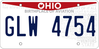 OH license plate GLW4754