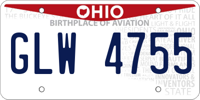OH license plate GLW4755