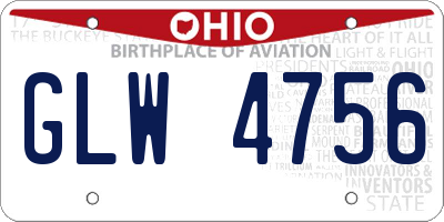 OH license plate GLW4756