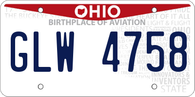 OH license plate GLW4758