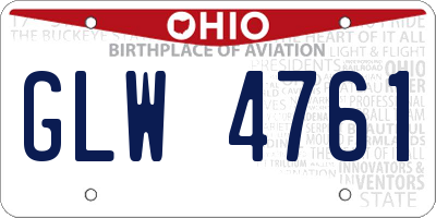 OH license plate GLW4761