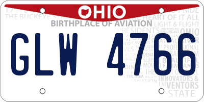 OH license plate GLW4766