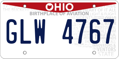 OH license plate GLW4767