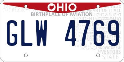 OH license plate GLW4769