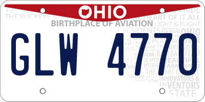 OH license plate GLW4770