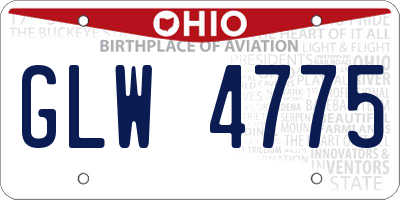 OH license plate GLW4775