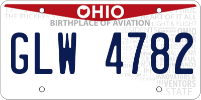 OH license plate GLW4782