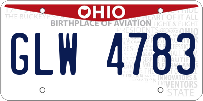 OH license plate GLW4783