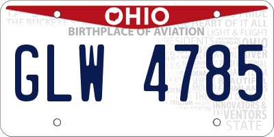 OH license plate GLW4785