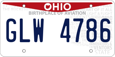 OH license plate GLW4786