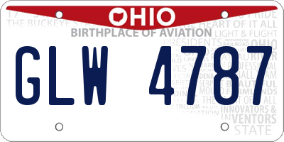 OH license plate GLW4787
