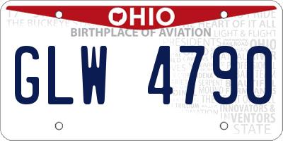OH license plate GLW4790