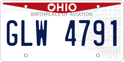 OH license plate GLW4791