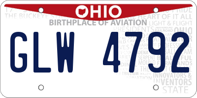 OH license plate GLW4792