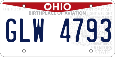 OH license plate GLW4793