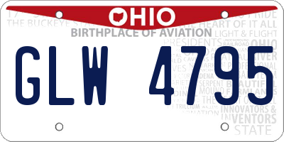 OH license plate GLW4795