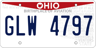 OH license plate GLW4797