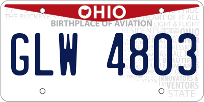 OH license plate GLW4803