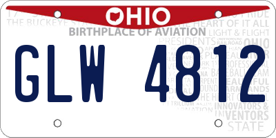OH license plate GLW4812