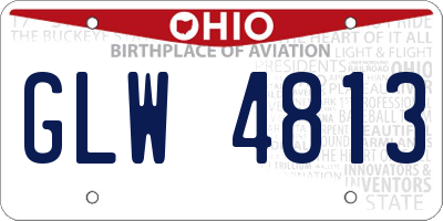 OH license plate GLW4813