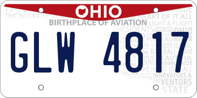 OH license plate GLW4817