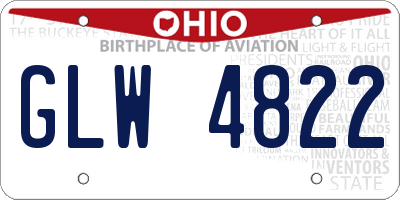 OH license plate GLW4822