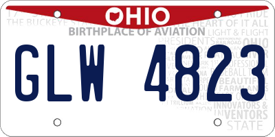 OH license plate GLW4823