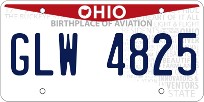 OH license plate GLW4825