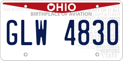 OH license plate GLW4830