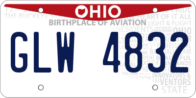 OH license plate GLW4832