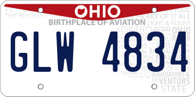 OH license plate GLW4834