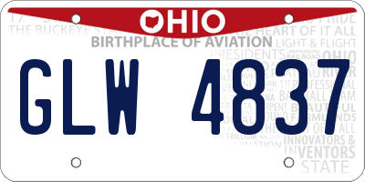 OH license plate GLW4837