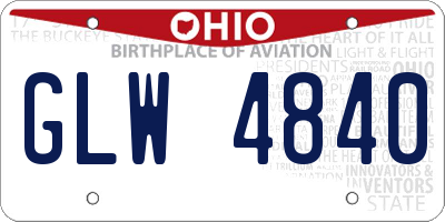 OH license plate GLW4840