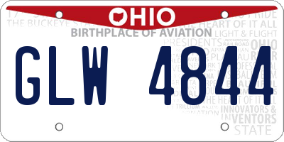 OH license plate GLW4844