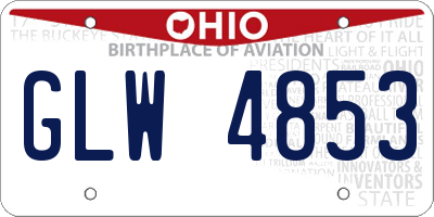 OH license plate GLW4853