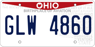 OH license plate GLW4860