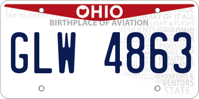 OH license plate GLW4863