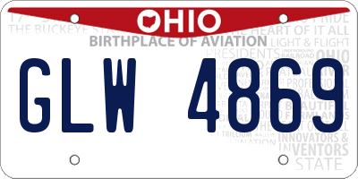 OH license plate GLW4869