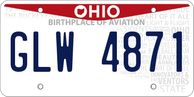 OH license plate GLW4871