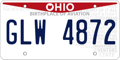 OH license plate GLW4872