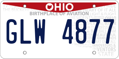 OH license plate GLW4877