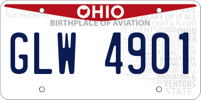 OH license plate GLW4901