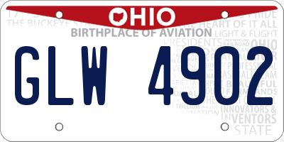 OH license plate GLW4902