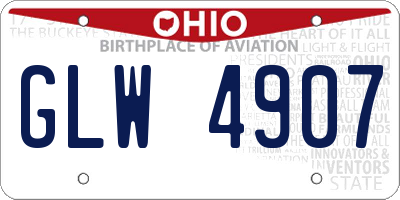 OH license plate GLW4907