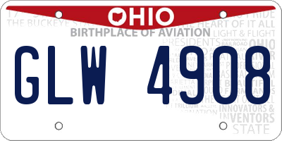OH license plate GLW4908
