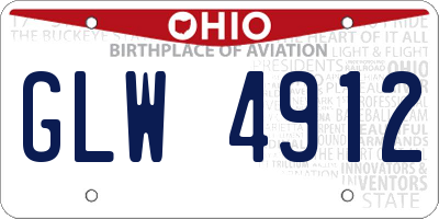 OH license plate GLW4912