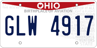 OH license plate GLW4917