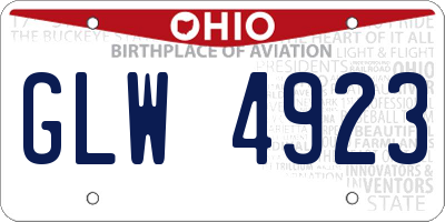 OH license plate GLW4923