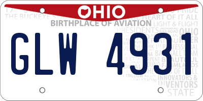 OH license plate GLW4931