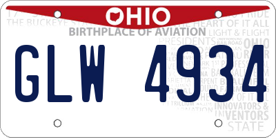 OH license plate GLW4934